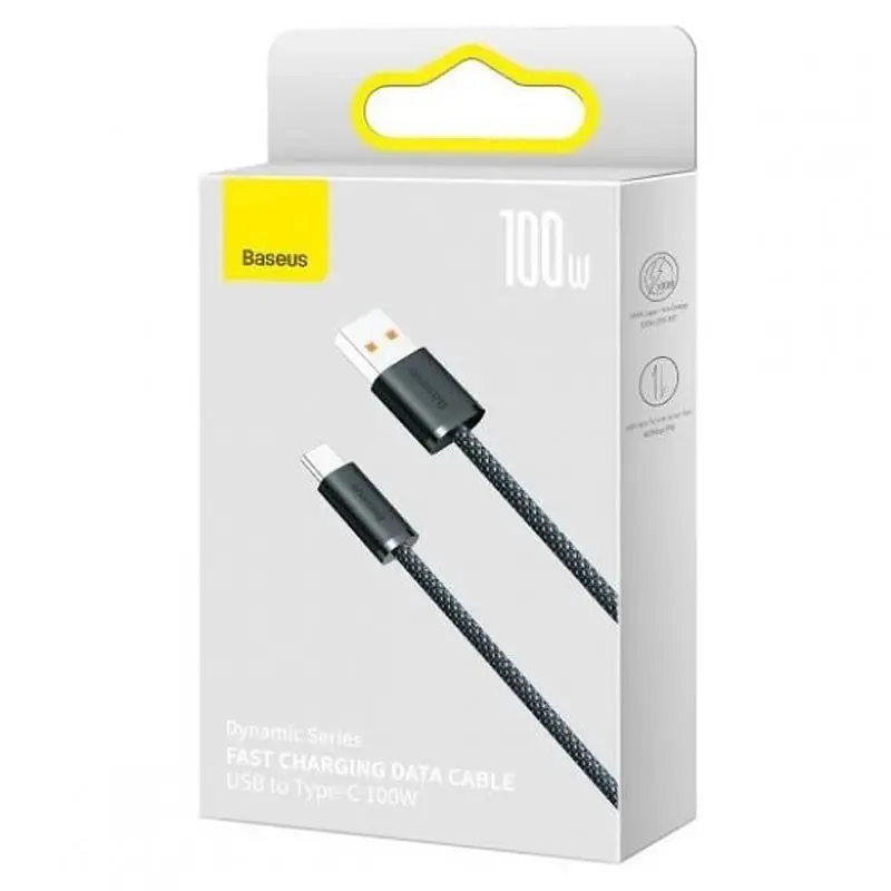 Дата кабель Baseus Dynamic Series USB to Type-C 100W (1m) (CALD000616) Slate Gray - фото 3