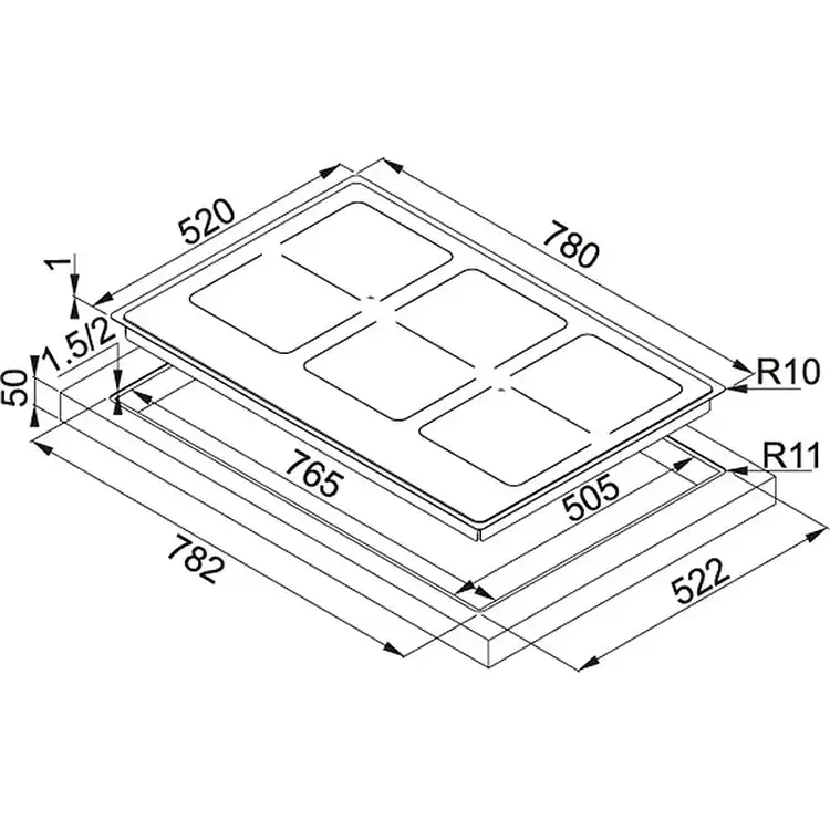 Варочная поверхность Franke FHFS 786 3FLEXI GT CH индукционная 6 конфорок - фото 2