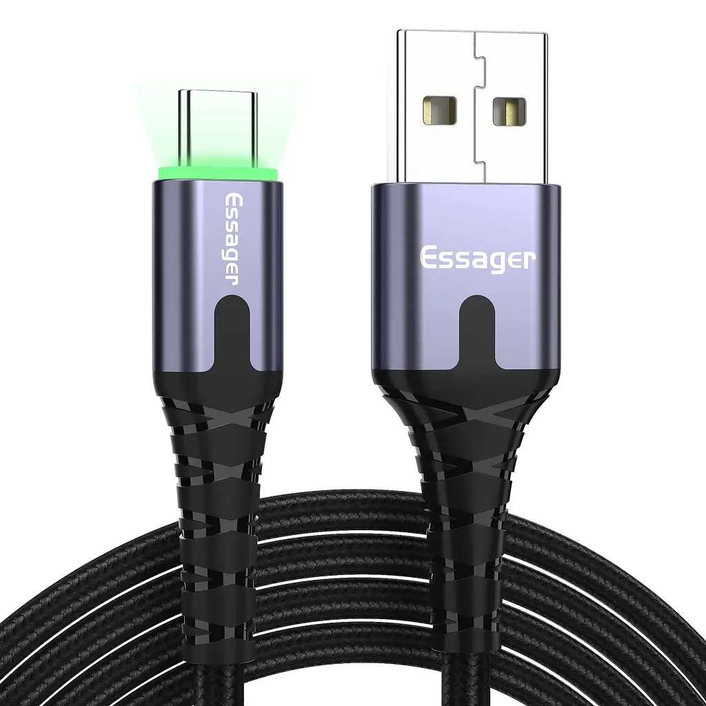 Зарядний кабель з підсвічуванням ESSAGER USB Type-C 3A 1метр