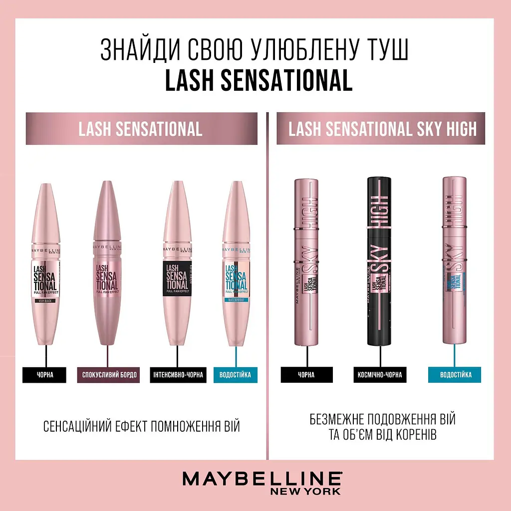 Туш для вій Maybelline New York Lash Sensational інтенсивно-чорний 9.5 мл (B2555200) - фото 8
