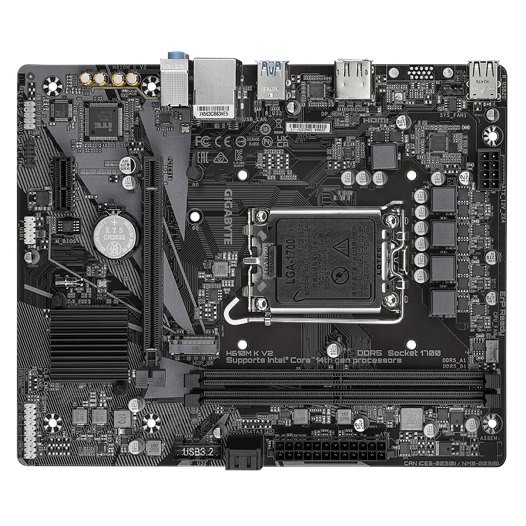 Материнська плата GIGABYTE H610M K V2 - фото 4