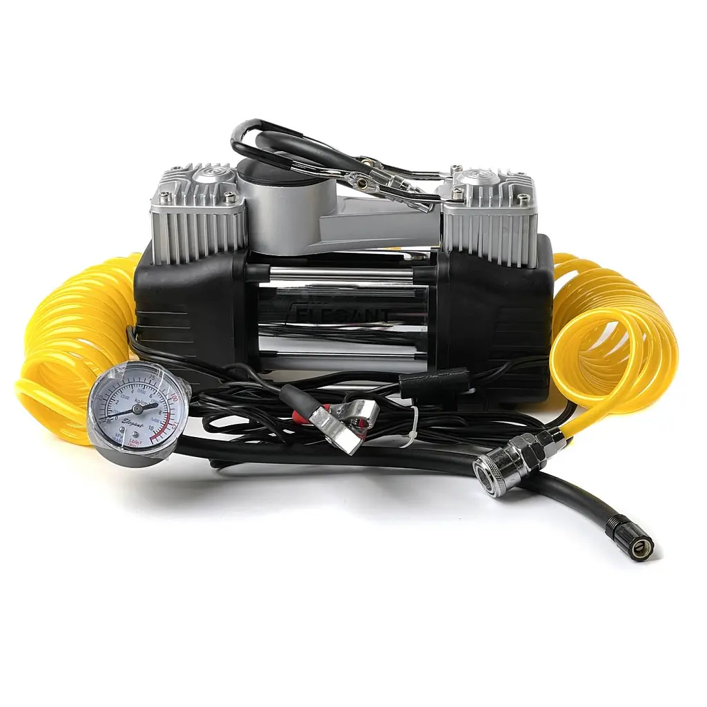 Компресор автомобільний двопоршневий Force MAX 12v 300вт 90л 10атм 14А з дефлятором (EL 100 090) - фото 3