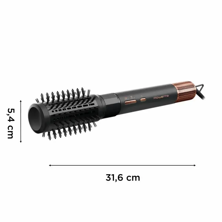 Rowenta Фен-щітка Rowenta Air Shape, 1300Вт, 3 режими, іоніз-я, хол. обдув, 4 насадки, кераміка, чорно-золотий - фото 4