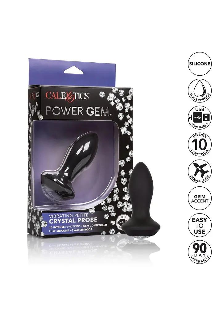 Анальна пробка Calexotics Petite Crystal Probe, 9.5 см (чорний) - фото 9