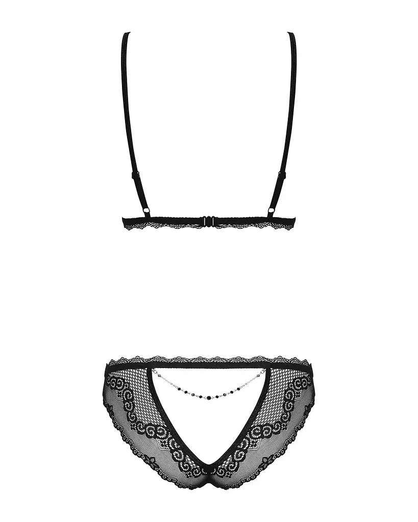 Комплект білизни Obsessive Millagro Set Black L/XL - фото 3