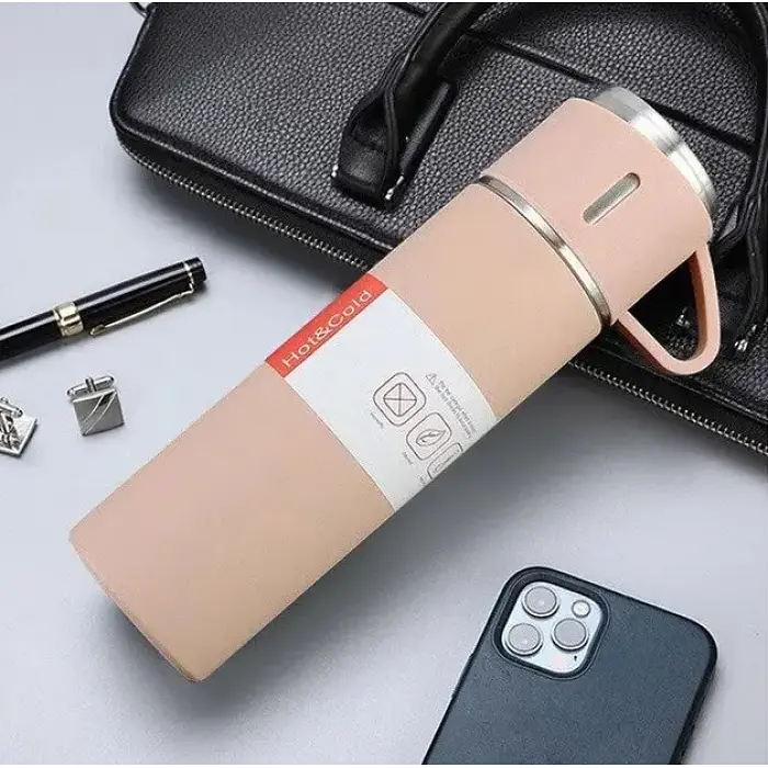 Подарунковий набір Vacuum Flask SET вакуумний термос із неіржавкої сталі 3 чашки - фото 3
