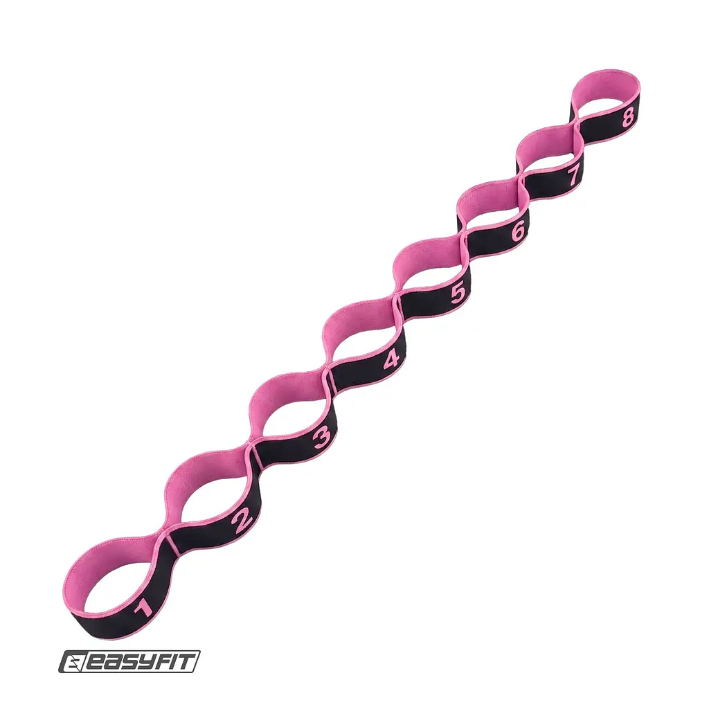 Еспандер стрічка EasyFit з петлями для тренувань рожевий (EASY) - фото 2