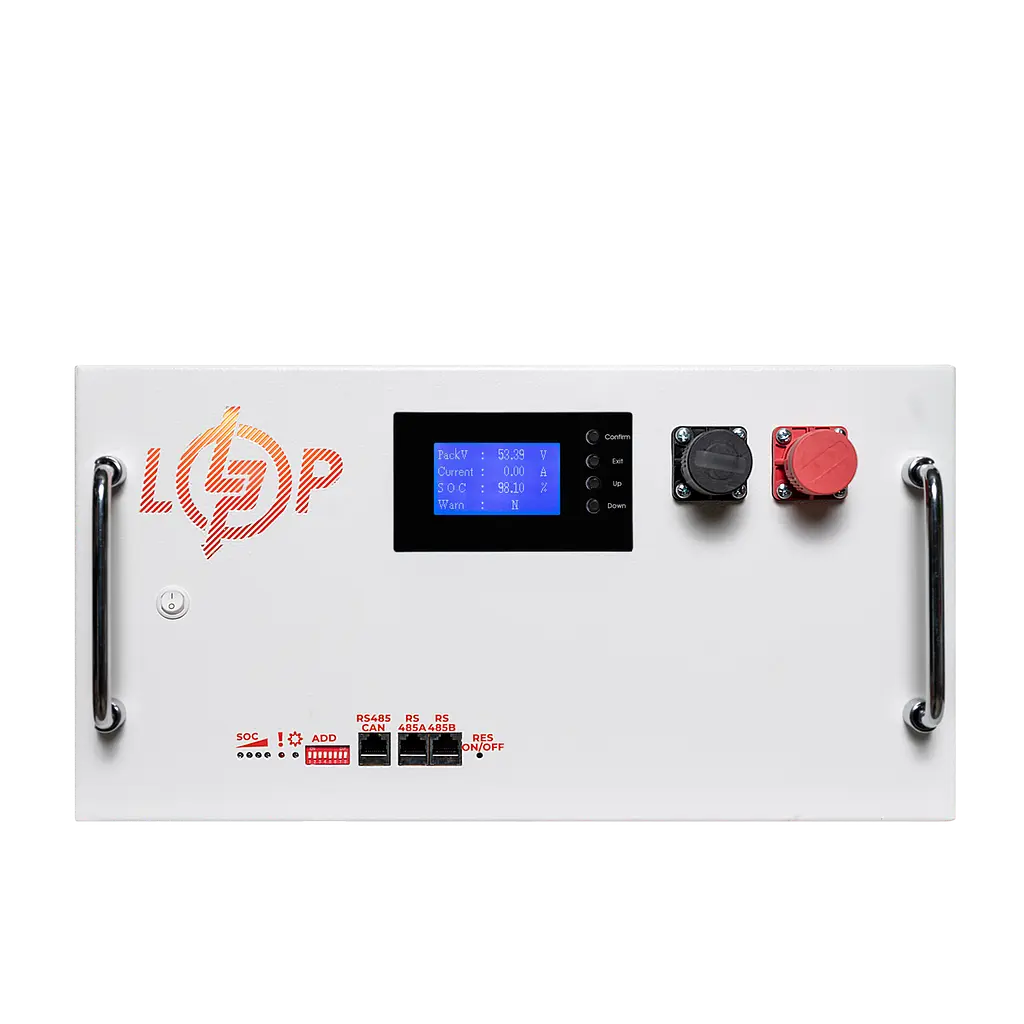 Акумулятор LP LiFePO4 51,2V - 280 Ah (14336Wh) (BMS SP 200A/100А) RM RS485/CAN LCD WH - фото 2