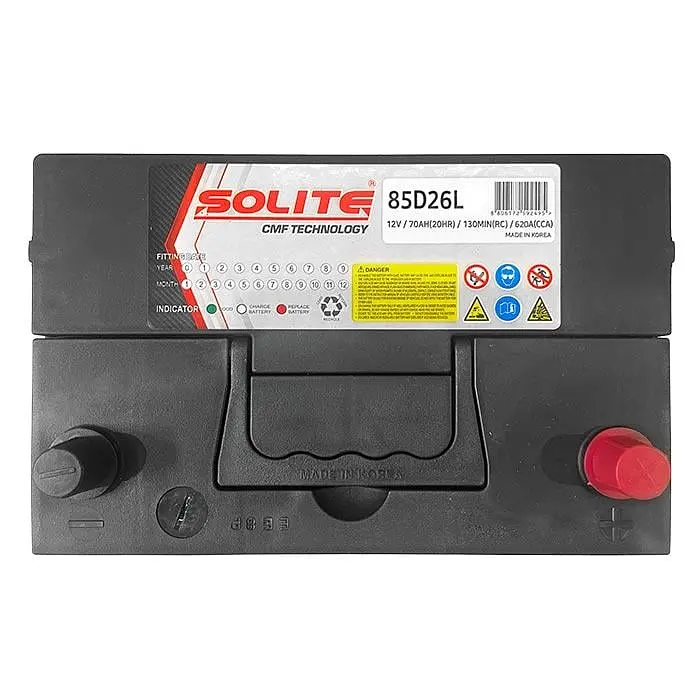 Аккумулятор Solite 6СТ-70Ah 85D26L ASIA Ев (-/+) 620CCA 260 x 173 x 225 мм - фото 4