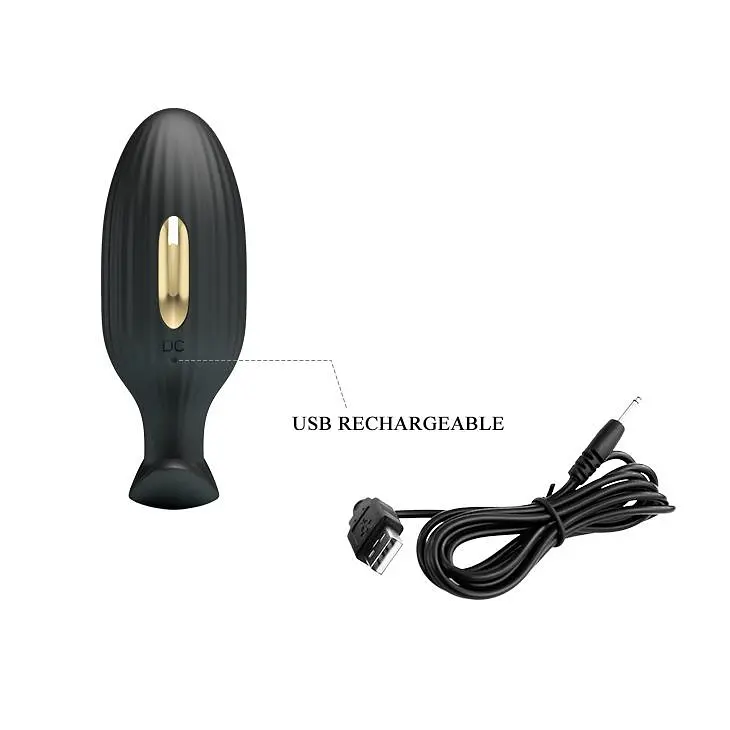 Анальна пробка Pretty Love Jefferson Electric Shock Stimulator 9.2 см (чорний) - фото 6