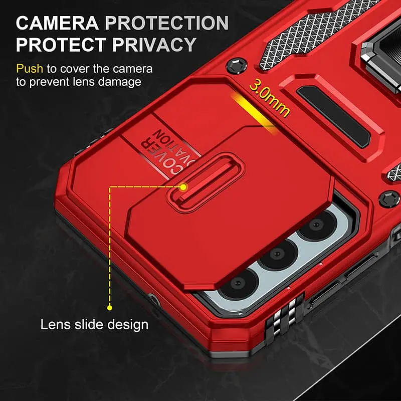 Ударостійкий чохол Camshield Army Ring для Samsung Galaxy A14 4G/5G Червоний / Red - фото 5