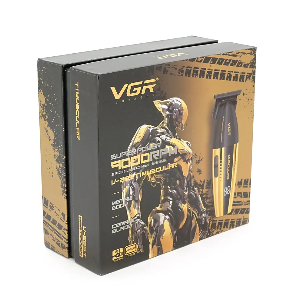 Тример VGR V-285T, 3 насадки, регулятор висоти, 9000 RPM, Black/Gold, Box - фото 5