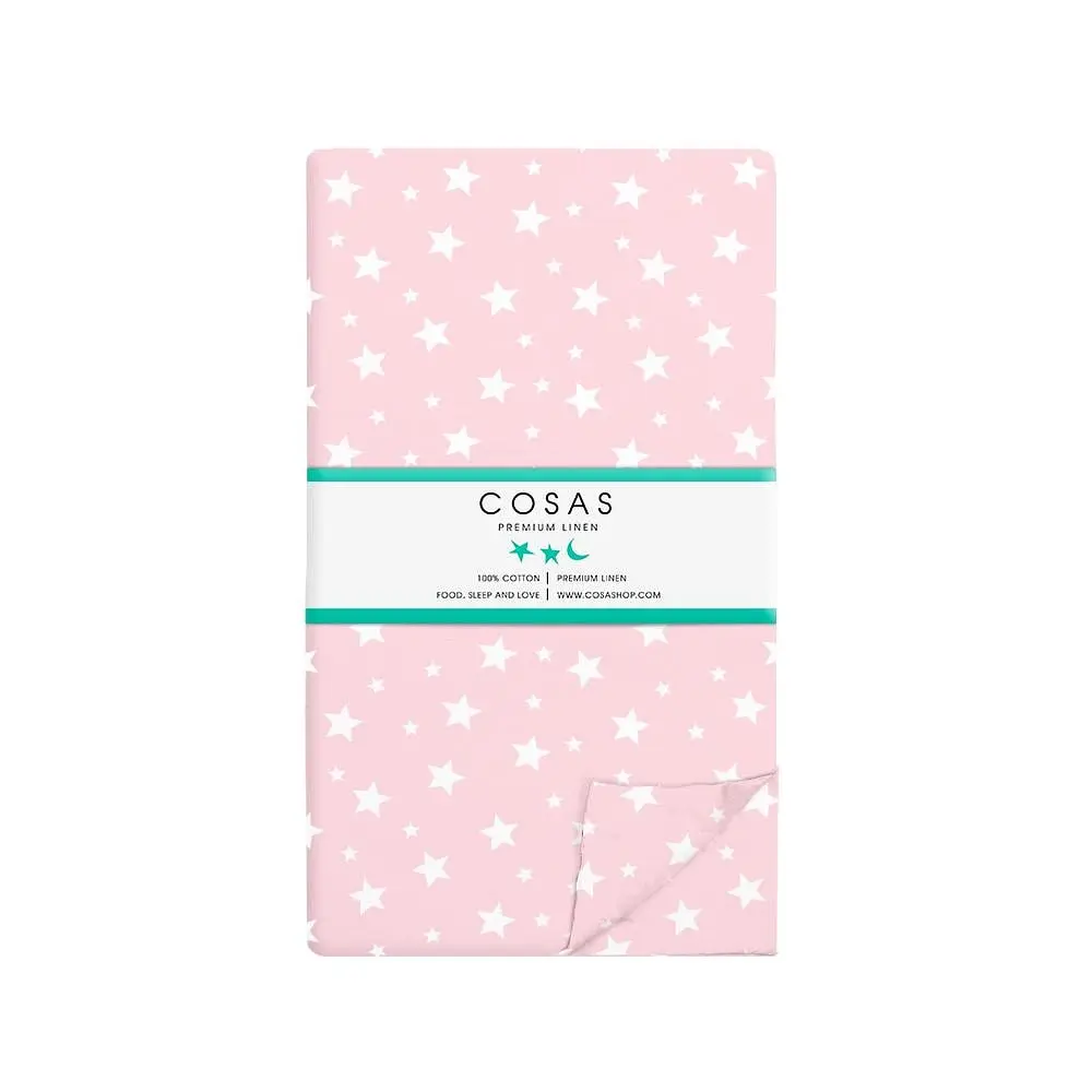 Комплект постільної білизни Cosas євро з простирадлом на резинці ROSE STARFALL 200 x 220 см (StarfallRose_El-White_200) - фото 5
