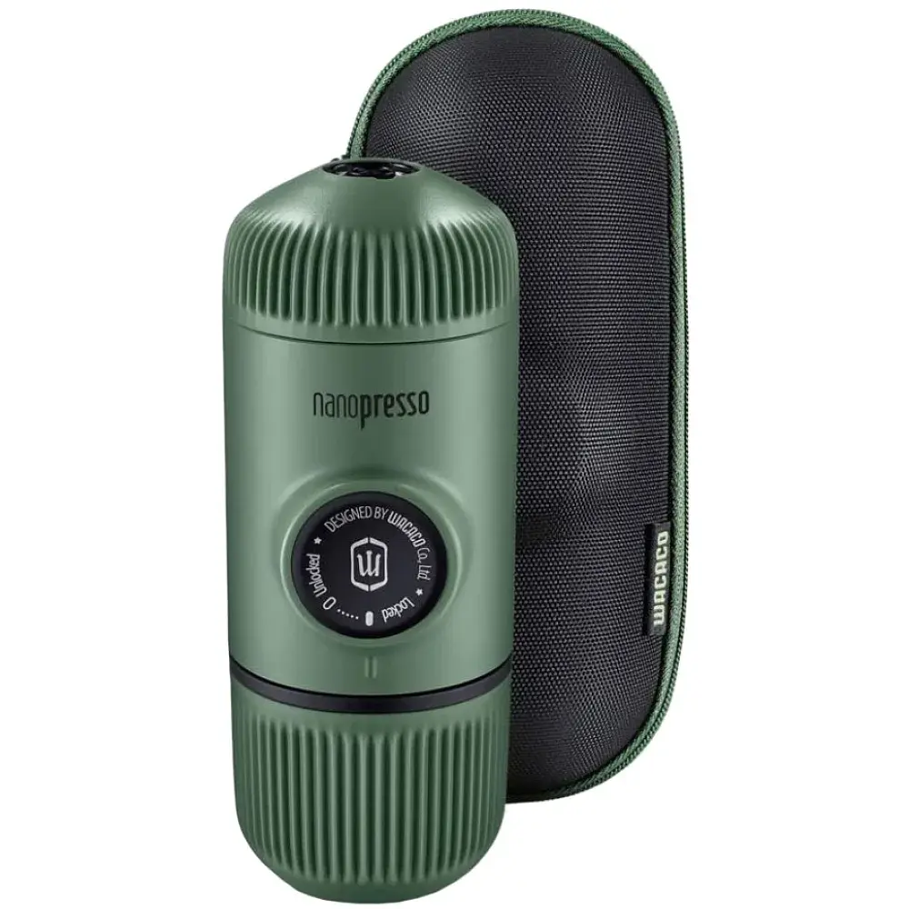 Портативна еспресо-кавоварка Wacaco Nanopresso з чохлом green