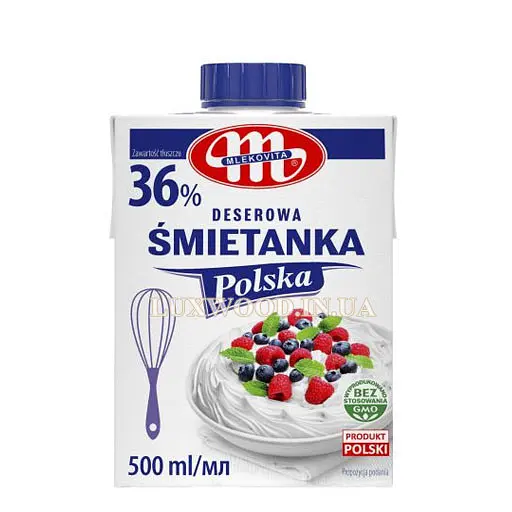 Вершки кондитерські Mlekovita Deserowa smietanka 36% 500 мл.