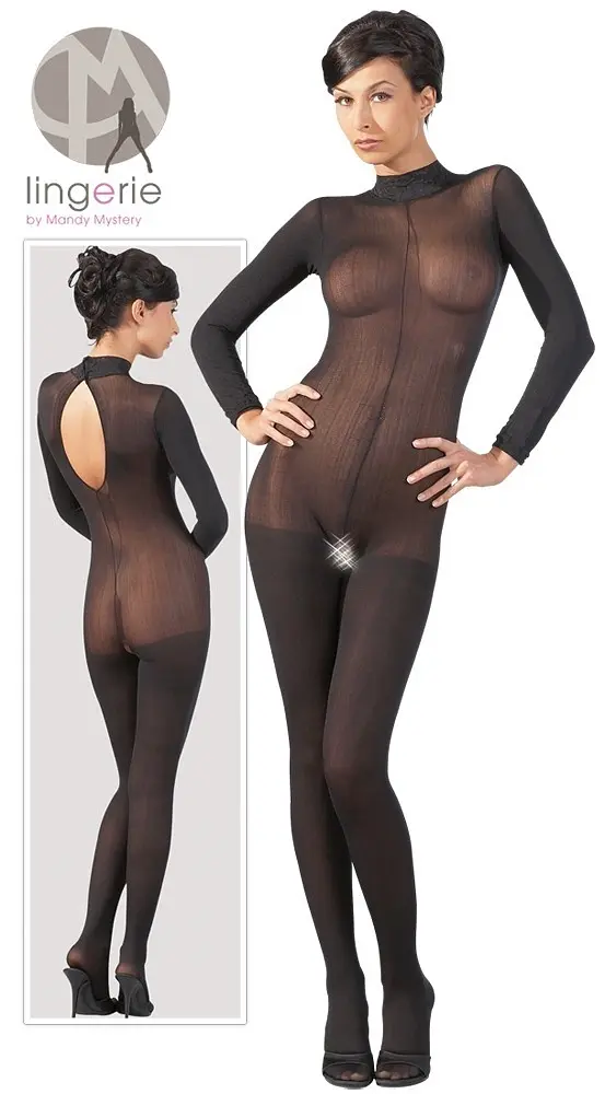 Комбінезон NO:XQSE Catsuit with Lace Colla, M/L (чорний)