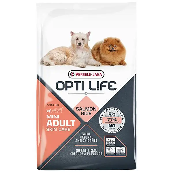 Сухий суперпреміум корм Opti Life Adult Skin Care Mini Опті Лайф для собак міні порід, Лосось 7.5 кг (311493)