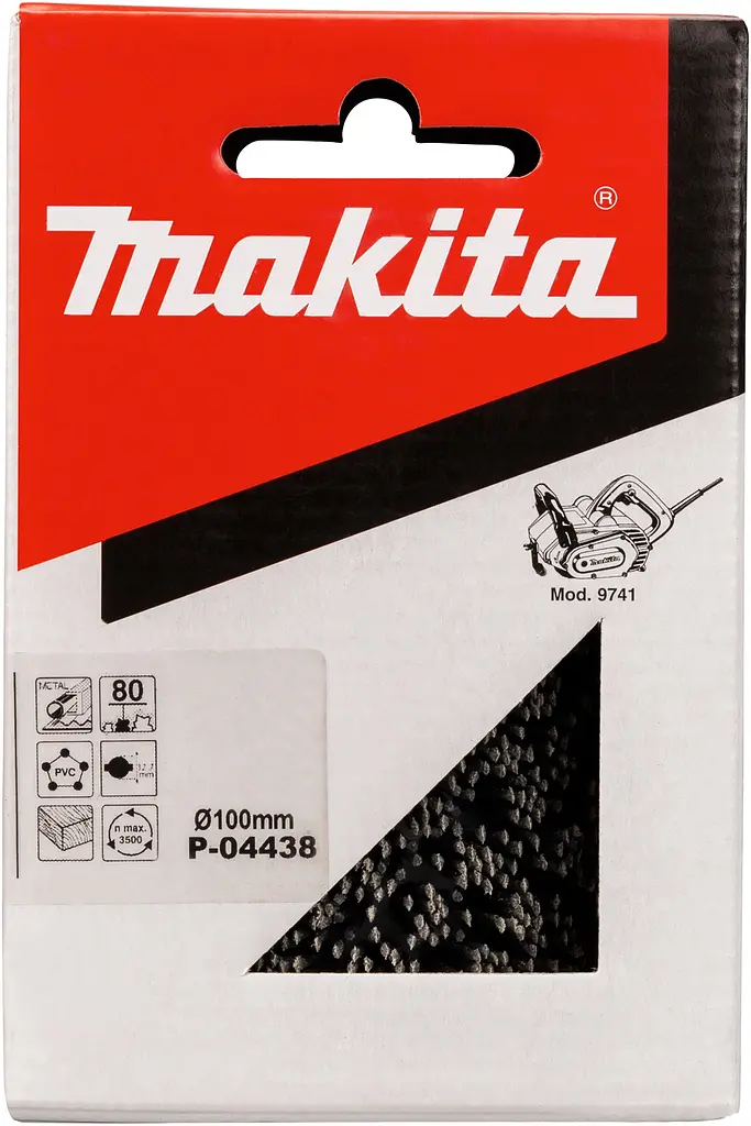 Щітка нейлонова для брашування 100х120 мм K80 для Makita 9741 (P-04438) - фото 4