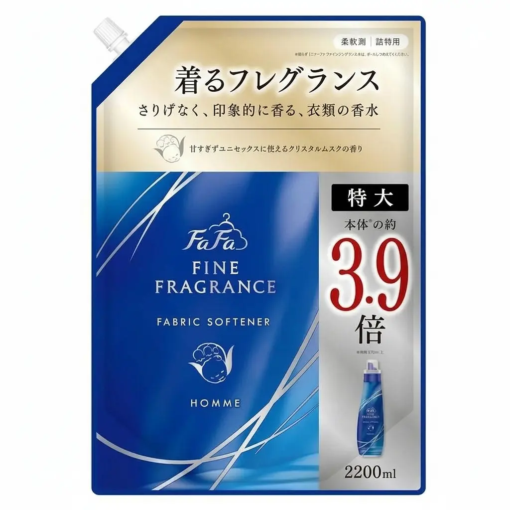 Японський кондиціонер для білизни FaFa Fine Fragrance Homme, поповнення 2000 мл