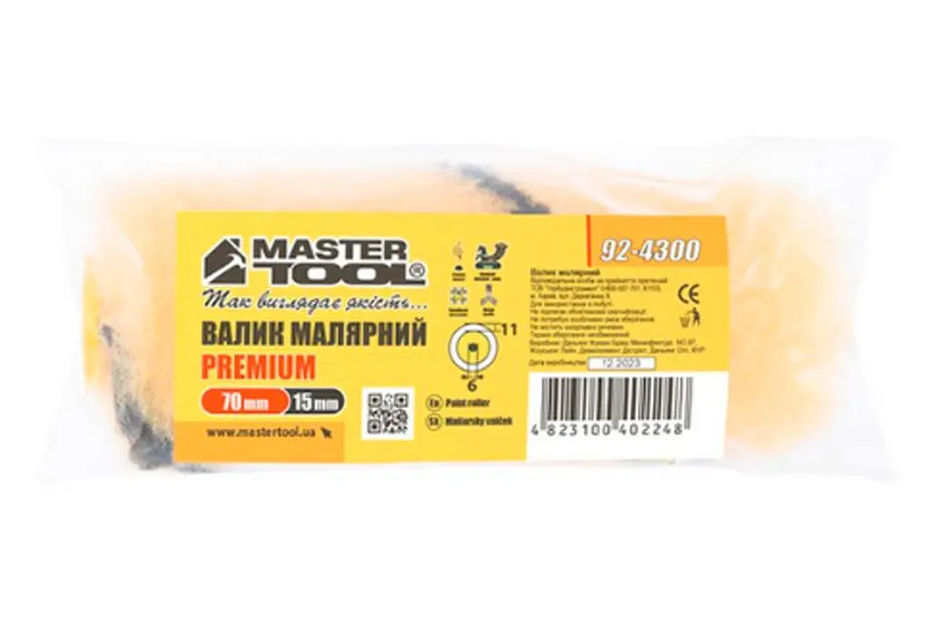 Валик малярський преміум Mastertool 6х15х70 мм (в упаковці 10 шт.) - фото 3
