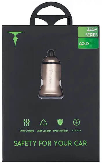 Автомобільний зарядний пристрій T-PHOX Zega 3.1A Dual USB gold - фото 5