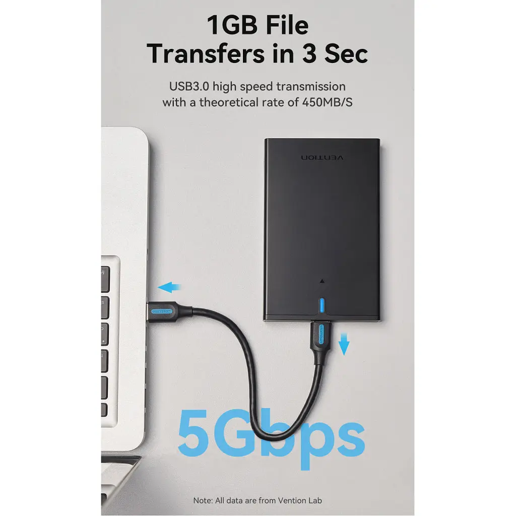 Кишеня зовнішня Vention 2.5" HDD/SSD USB 3.0 Micro-B Black (KPAB0) - фото 3