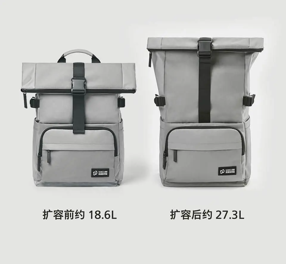Рюкзак Xiaomi90 Points Urban Roll Top Backpack 18,6 27,3L Black - фото 4