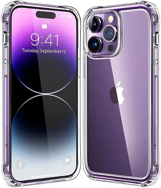 Силіконовий протиударний чохол Case панель Case на Iphone 14 Pro із захистом камери прозорий (5141412) - фото 4