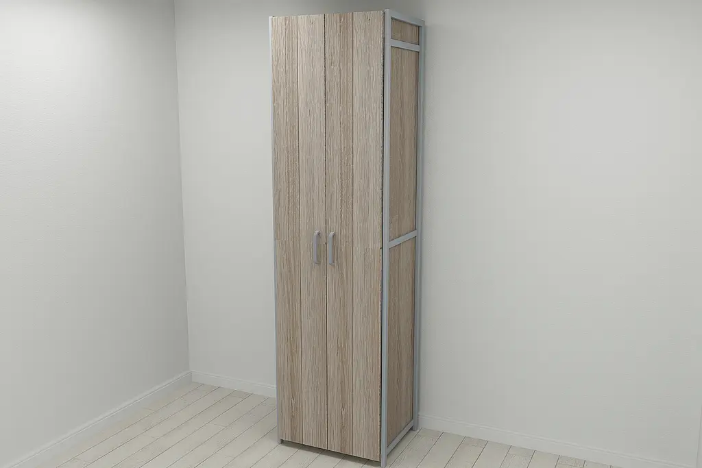 Шафа Гардероб Уні секція 7 серії Конект Ferrum-decor 220x60x50см Сірий метал ДСП Дуб Сонома Трюфель 16 мм (FRD-104566) - фото 4