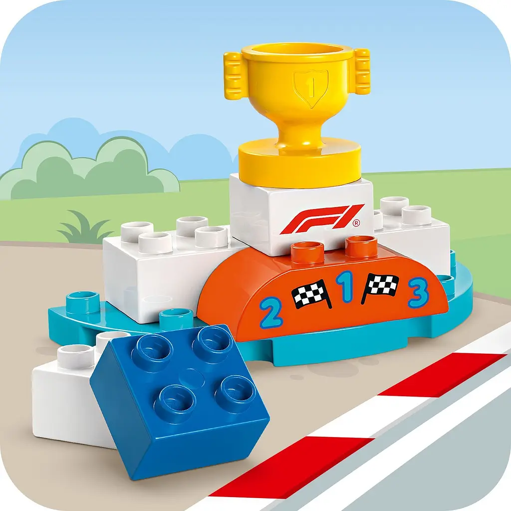 Конструктор LEGO DUPLO Автомобили для гонок и пилоты команд Формулы-1, 70 деталей (10445) - фото 7