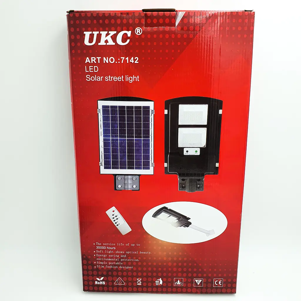Вуличний світильник з Пультом та кріпленням на сонячній батареї з датчиком руху та акумулятором 20000mAh LED Solar Street Light 90W UKC 7142 - фото 7