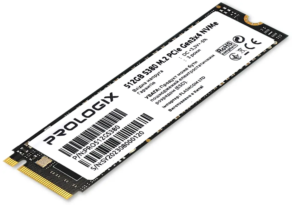Накопичувач SSD 512GB Prologix S380 M.2 2280 PCIe 3.0 x4 NVMe TLC (PRO512GS380) - фото 2