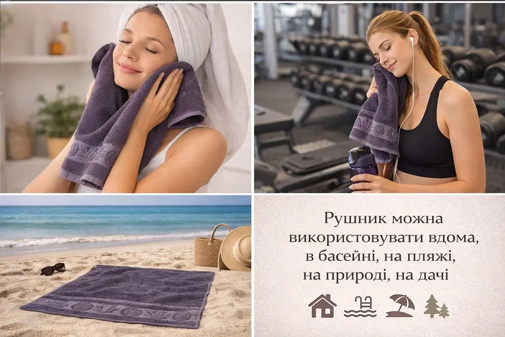 Набір турецьких бамбукових махрових рушників Zeron 3 штуки 70х140 Bamboo Pink - фото 6