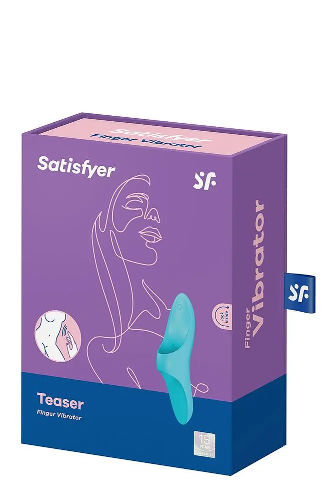 Вібратор Satisfyer Teaser Light Blue на палець, 12х3.5 см блакитний - фото 6