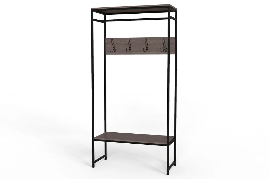 Вішалка модульна підлогова Ferrum-decor Треліс 15 180x90x38 чорний ДСП Дуб Сонома Трюфель 16мм (FRD-104365) - фото 3