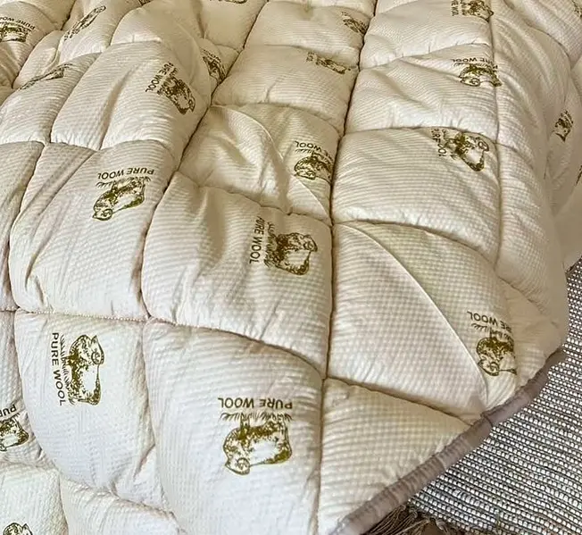 Одеяло двуспальное стеганное зимнее из искусственной шерсти Leri Max Pur Wool 21473 180х210 см коричневое - фото 2