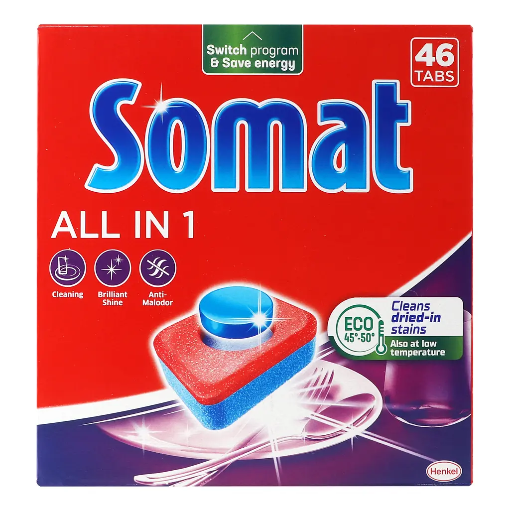 Таблетки для миття посуду у посудомийній машині Somat All in one, 46 таблеток - фото 2