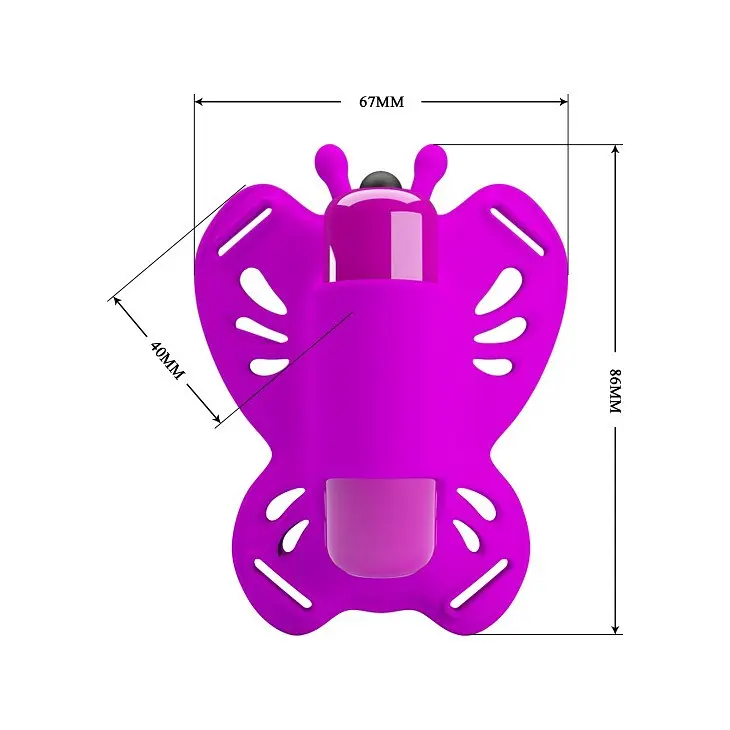 Стимулятор Pretty Love Clitoral Massager Butterfly Purple Кліторальний, 8,6 см фіолетовий - фото 4