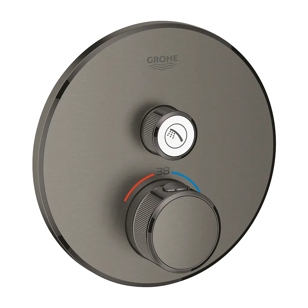 Термостат прихованого монтажу з однією кнопкою управління Grohe Grohtherm SmartControl 29118AL0, Графит