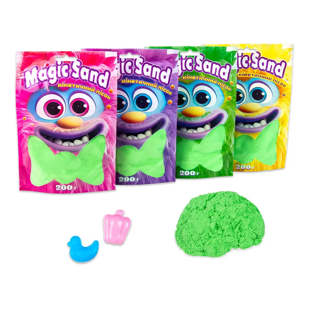Кінетичний пісок Strateg Magic sand у пакеті 39401-2 зелений, 0,200 кг