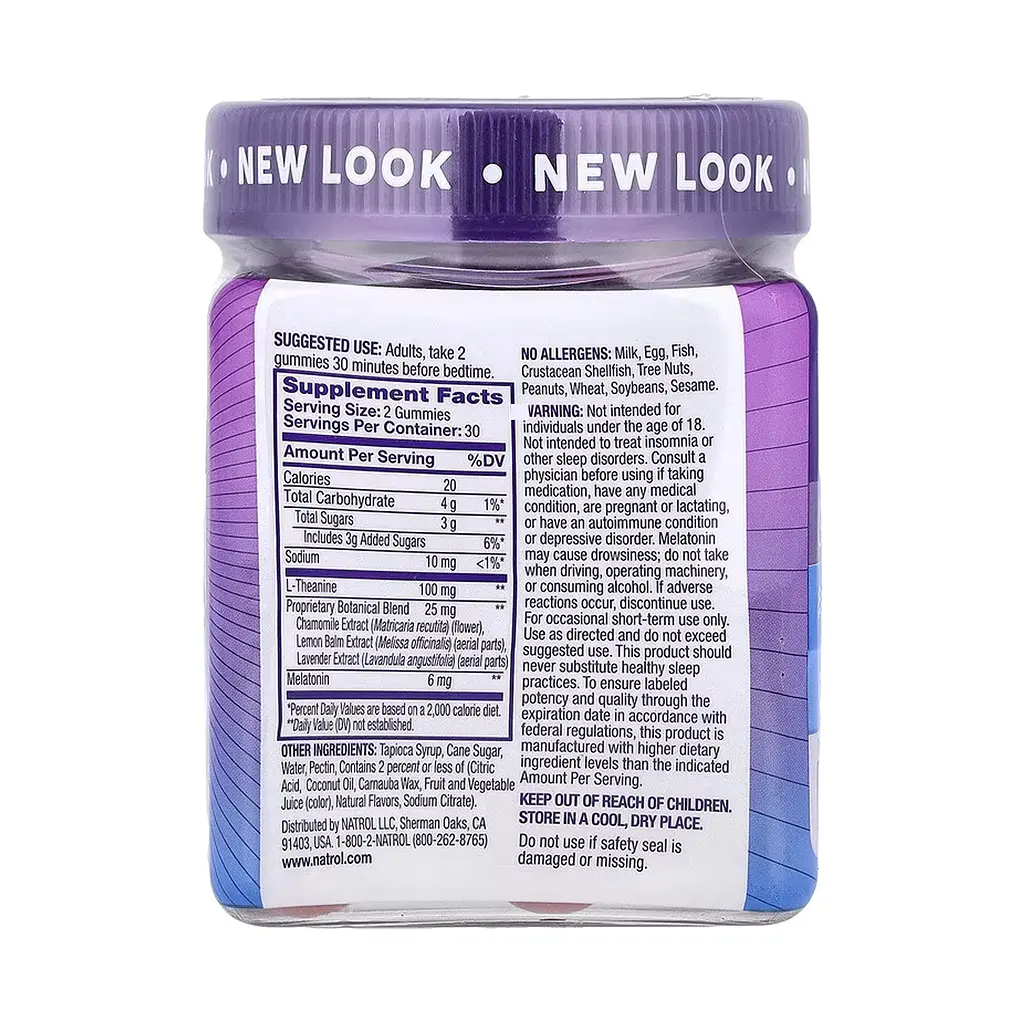 Жувальні цукерки для розслаблення та сну мелатонін з травами Natrol (Sleep+ Calm) 60 жувальних цукерок - фото 2