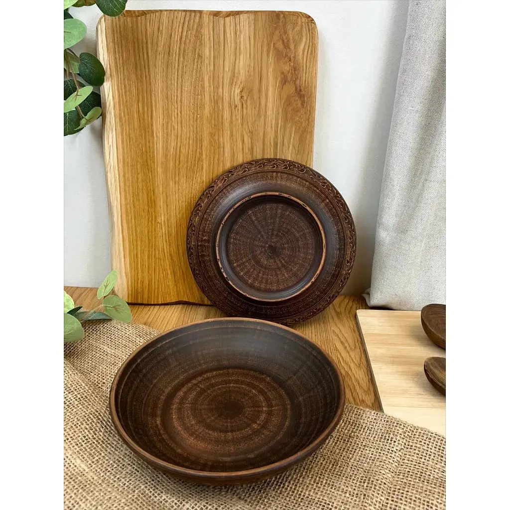 Салатник керамічний (глиняний) різьблений Декор 600 мл - фото 8