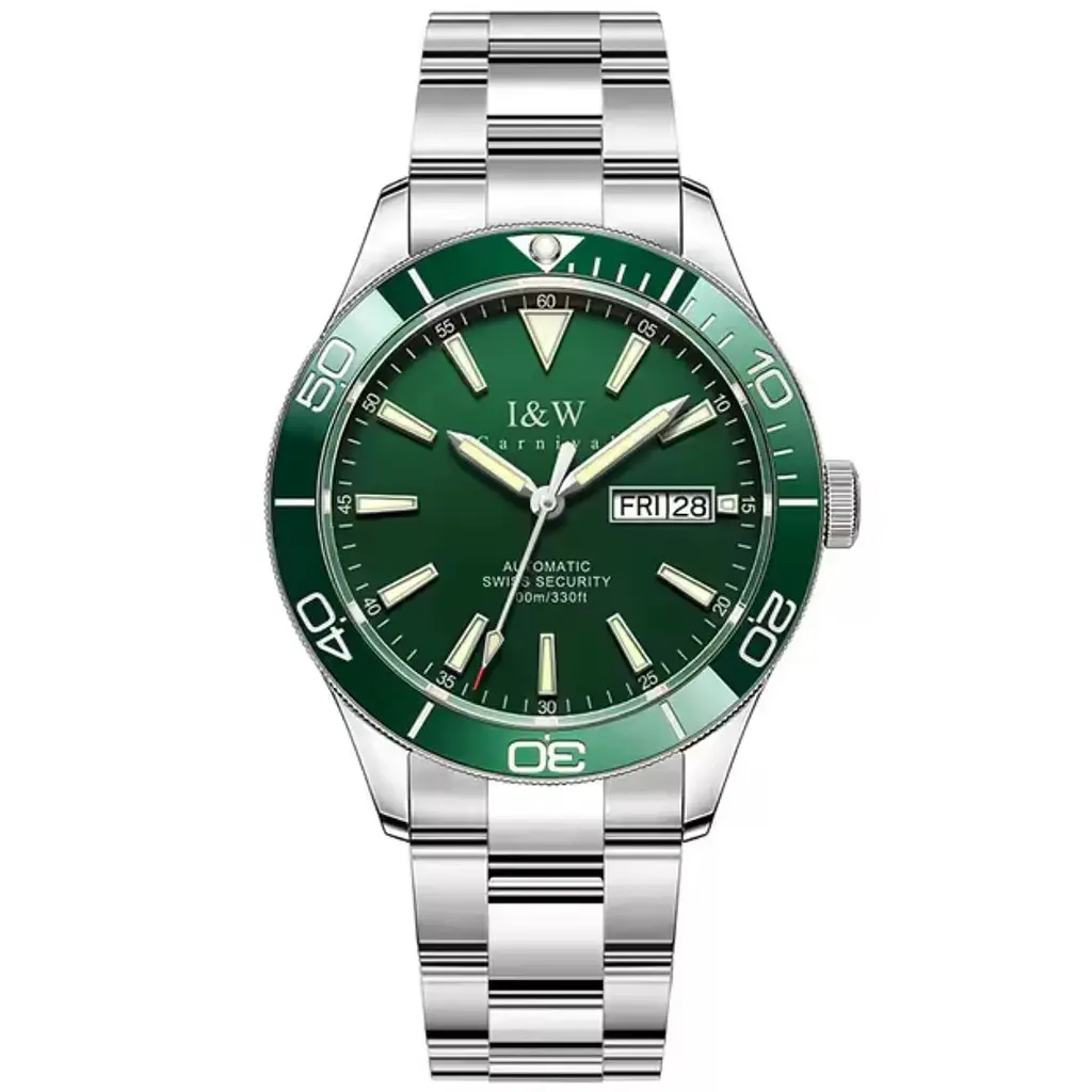 Наручний годинник чоловічий Carnival Diver 10 Bar Сріблястий (3496)