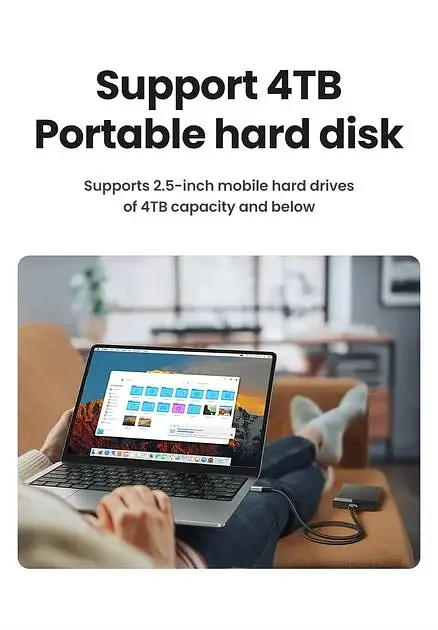 Кабель Ugreen 1м USB 3.0 - Micro USB Type-B 5 Гбіт/с 5V/3A USB 3.0 A на Micro-B для жорских дисків чорний (80793) - фото 6