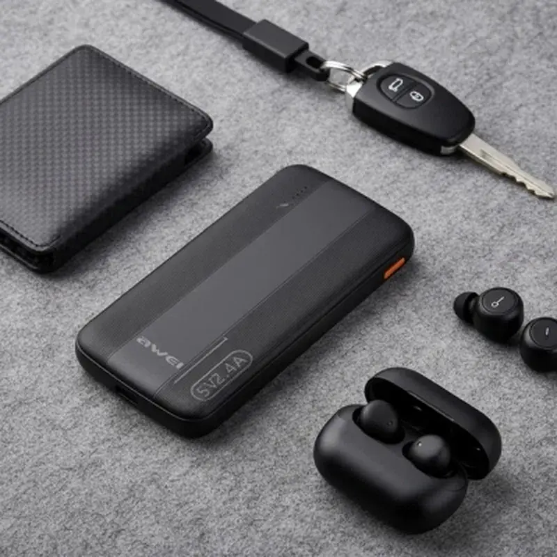 Батарея універсальна AWEI 10000mAh P20K, 12W, Black (6954284009744) - фото 6