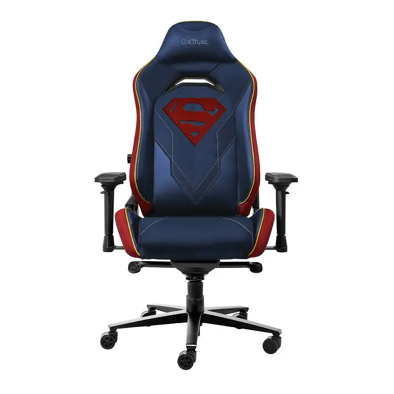 Trust Крісло GXT721SM Ruya Pro Superman edition, ПУ кожа, Foldable Armrests, синій - фото 7
