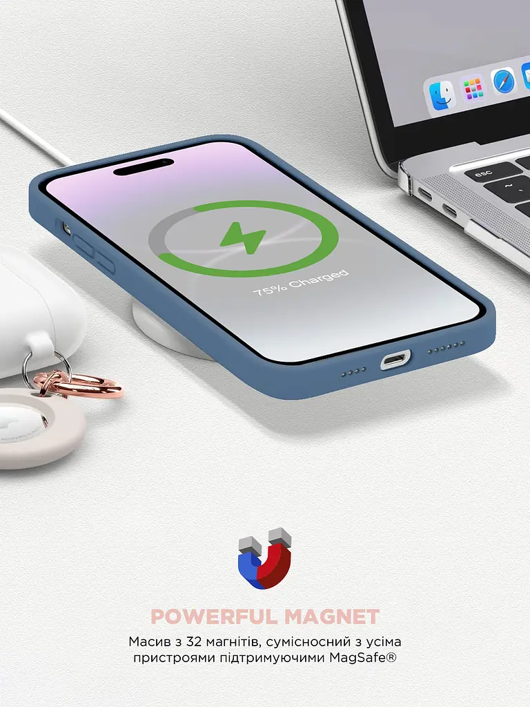 Силиконовый чехол с MagSafe для Apple iPhone 15 Plus, ICON2 MagCase, голубой, противоударный, панель с мягкой подкладкой, защита всего корпуса, поддержка беспроводной зарядки, совместим с защитными стеклами и пленками, ArmorStandart (ARM72742) - фото 9