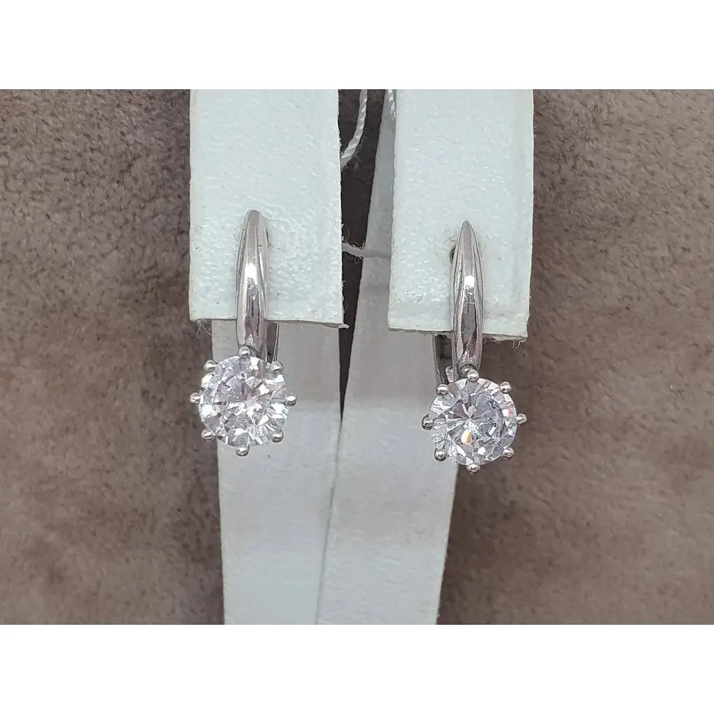 Серебряные серьги Агни ДЕЛЬТА с фианитами. 2818/9Р-CZ - фото 4