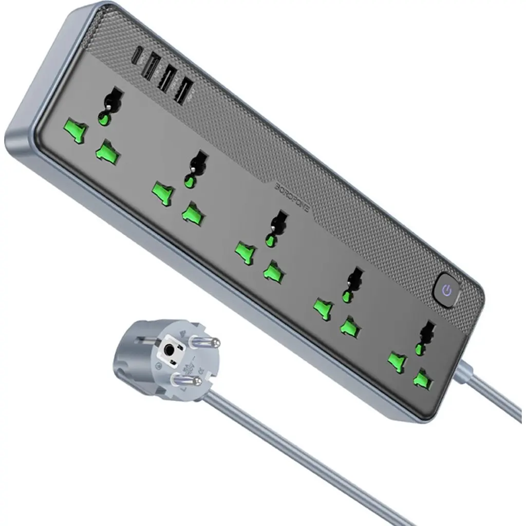 Мережевий фільтр Borofone BAC4A Lord 5 socket Black/Gray (1C3A) EU [118746] - фото 5