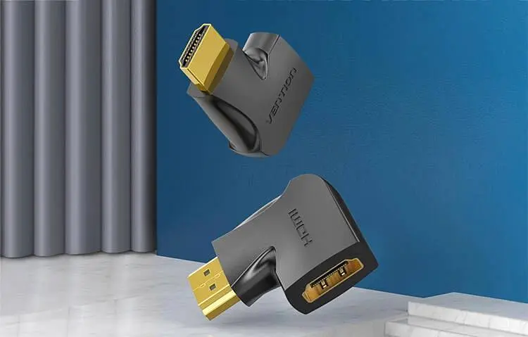 Перехідник Vention HDMI 90 Degree Male to Female Vertical Black (AIPB0-2) 2 штуки - фото 2
